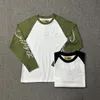 Storbritannien 24SS Long Raglan Sleeve Tee Plus Size Men Letter Brodery Designer T Shirt Street skateboard Casual Cotton Tshirt Premium Quality 0322