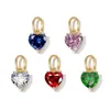 Charms 304 Stainless Steel & Zircon Stone Love Heart Pendants For Jewelry Making Diy Necklace Earrings Findings 6mm Dia. 1Piece