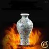 Vazen 2024 Jingdezhen Keramische Aardewerk Decoratie Woonkamer Bloemstuk Modern Huis Eenvoudige TV Kast Kerstcadeau