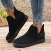 Boots Women's Ankle 2024 Autumn Winter Women Platfrom Wedges Shoes Outdoors Flat With Waterproof Female Plus Size