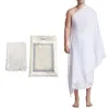 Ethnic Clothing Cotton Ihram Towel Set Islamic Prayer Worship Costumes Shawl Jubba Thobe