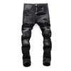 Jeans concepteurs 2024 Spring and Automne Broken Hole Elastic Water Wash Racing Feet Night Club Fresh D2 Pants