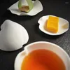 Assiettes en céramique blanche, vaisselle de table, bol à Dessert, fruits, Sushi, Sashimi, plat Dim Sum, plateaux à glace sèche, collation