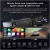 Car Dvr Car Dvrs Dvr Dvr Adinkam 12 pouces 3 Chs 2.5K Dashcam Apple Carplay Android Support Aux Portable Rétroviseur Caméra Construit En Wif Otj7E