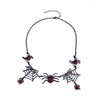 Colares Pingente Vintage Gótico Exagerado Black Spider Web Colar Para Mulheres Criativo Animal Halloween Presente Festa Jóias Drop Del Otumx