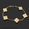 Cleef Four Leaf Clover Bracelets Van Clover Bracelet Tout le monde préféré Style de mode Designer de luxe Link Chain Bracelet Four Leaf Clef Clover Womens 18k Gold Brac