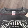 T-shirty męskie umyte Saint Michael Hole T-shirt mężczyzn Mężczyźni 2023SS Graffiti Nowa przyjechana koszulka J240322