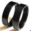 Bandringe Großhandel 50 Stück Uni Schwarz Breite 6 mm Edelstahl für Männer und Frauen Verlobungsring Freund Geschenk Party Drop Delive Dhgarden Dhicu