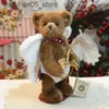 Pluche poppen Cupido pluche teddybeer speelgoedvulling teddybeer en gewrichten kunnen bewegen engelenvleugels vulspeelgoed liefde meisje woondecoratie Q240322