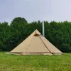 Tents and Shelters 3~4 Hot Tent with Fire Retardant Stove Jack for Flue Pipes Lightweight Teepee Tents for Family Team Outdoor Camping Hiking 240322