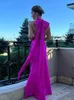 Elegant Bow Laceup Maxi Dress For Women Sexy Backless Off Shoulder Sleeveless Solid Color Dresses 2024 Lady Party Evening Gown 240314