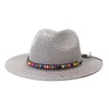 Pare-soleil Jazz chapeau printemps été femmes large bord casquette de paille femme voyage en plein air chapeau de soleil dames casquettes de protection solaire Style britannique nouveau