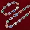 Bracelets à breloques ensemble femmes plaqué or cubain lourd cuivre Hip Hop Rock Street collier L240322
