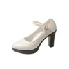 21 Jurk Schoenen Hoge Hakken Vrouwen Platform Dikke Hak Zwart Wit Designer Elegant Casual Mode Ronde Neus Kantoor 47211 471