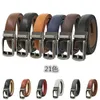 Ceinture Click pour homme avec fausse aiguille et cuir double couche