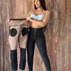 Dżinsy damskie 2023 Nowe czarne szczupłe spodnie swobodne sporty elastyczne dżinsowe czarne spodnie z biodrową ciasne spodnie Modne i seksowne spodnie push2403