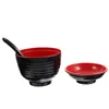 Bowls Miso Soup Bowl With Lid Japanese Multi-function Rice Melamine Style Covered