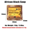 2pcs traitement de savon noir africain acné à la main anti-rebelles lisse défaut beurre de karité visage hydratant doucement bain soins de la peau 240319