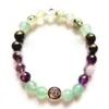 MG2086 6 mm Grön Aventurine Prehnite Amethyst Pyrite Mix Armband Womens Yinyang Charm New Design Energy Protection Mala