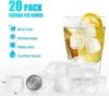 20pack återanvändbara isbitar för drycker återkallande plastkylningar utan utspädbar tvättbar falsk 240307