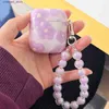 Hörlurstillbehör för AirPod 3 Case Purple Flower Cute Airpods Pro fodral med Pendant Shell Silicon Hearphone Cover Air Pods 2 Earphone Casey240322