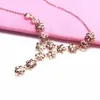 Pendants Necklace 14K Rose Gold Gypsophila Flower Pendant Noble Luxury Classic Wedding Engagement Ladies Jewelry