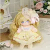 Stuffed Plush Animals Original Lolita Yellow Soft Silk Wig Girl Plush 20cm 28cm Doll Body Toy Game Cosplay Anime Bag Accessories Decor Cute PDD L240322