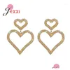 Dangle Chandelier Boucles d'oreilles Arrivées en gros 925 Sier Aiguille Elelgant Jolis Cristaux Strass Amour Coeur Goutte Pour Femme Livraison J Otqyx