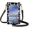 ショルダーバッグコラニマルミルクパターンスポットシンプルスタイルの女性芸術的エレガントレザー防水携帯電話バッグ多機能財布