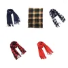 Halsdukar julplål filt vinter halsduk varm stor tartan wrap överdimensionerad sjal klassiska tofsar dekor