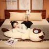 Peluş Bebekler 65 cm uzunluğunda kawaii büyük gözlü kedi peluş oyuncak uyku yastığı yumuşak karikatür dolu hayvan kedi bebek çocuk hediyesi ev dekorasyon q240322