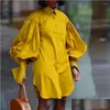 Plus Size Dresses Elegant Women Dress 5Xl Office Lady Casual Autumn Pluff Long Sleeve Female Vestido A-Line Drop Delivery Apparel Wome Otyio