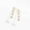 Stud Earrings Fashion Drop Rhinestone Ball Brief Personality Circle Tassel Super Fairy Long Design Crystal Earring Gift