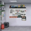 Organizador de Pegboard TORACK 4 pés.Kit de armazenamento de ferramentas utilitárias de metal de garagem com acessórios de ganchos de quadro de ferramentas, caixas de parede, suporte de toalha de papel, prateleira aérea