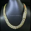 Prywatny jubiler Made Hip Hop Biżuteria 20 mm mrożona w VVS Moissanite Diamond 925 Srebrny złoto Miami Cuban Link Chain