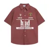 Haute qualité Rhu rayé logo lettre chemise à manches courtes été nouveau lâche hommes et femmes tout-match séchage rapide topS-XL