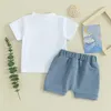 Giyim Setleri Erkek Bebek Yaz Giysileri Anne Baba T-Shirt Kamufla Şort Bebek Toddler Kıyafetler Set