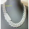 15mm 20mm Heavy Cuban Chain 3row Moissanite with 925 Sterling Silver Ice Out Hop Necklace Cuban Link Chain for Men