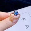 Klaster Pierścienie Wszystkie naturalne srebrne srebrne 925 Panie London Blue Topaz Kolor Pierścień Super jasny prezent zaręczynowy butik