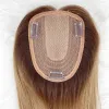 Bangs Brown Blonde Ombre Remy Human Hair Women Topper med frans #4/60 Två ton fina hårstycken överlägg Air Bangs 14 tum 4x5.5 tum