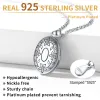 Necklaces ChicSilver Platinum Plated 925 Silver Egg Locket Necklace For Women Custom Laser Engrave Text Retro Flower Oval Locket Necklace