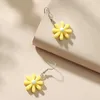 Boucles d'oreilles pendantes en forme de marguerite coréenne, goutte de fleur, mignon tournesol en résine pour femmes et filles, jolis bijoux d'été à la mode, 2024