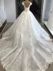 Бальное платье принцессы Свадебные платья Милая шея 3D Цветочные аппликации с открытыми плечами Свадебные платья с короткими рукавами Пышное платье иллюзии невесты