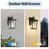 Smeike Exterior Sconce, Black Fixtures Mount, Aluminum Outdoor Wall Light with Clear Class, Waterproof Outside Lights for House, Garage, Front Door