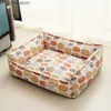 kennels pens Dog bed cat pet square grid kennel small and medium-sized dog sofa pet bed Y240322