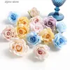 Faux Floral Greenery 5/10pcs Silk Rose Artificial Flower Head Scrapbooking Home Wedding Wall Decoration Christmas DIY Wreath Candy Box Cake Decor Y240322