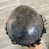 Toupets Noir Hommes Afro Cheveux Humains Peau Toupée Base De Peau Complète Délié Naturel Prothèse Capillaire 8MM Système De Remplacement De Cheveux Indiens