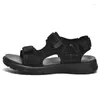 Повседневная обувь M2024 Летние сандалии Мужские легкие уличные пляжные кожаные римские прогулочные мягкие тапочки