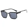 Square polygonal sunglasses steel leather 2023 new sunglasses ins mens driving UV resistant sunglasses