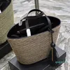 designer shopping tote bag classic large capacity handbag stylish straw fashion shoulder bag for summer travel beach